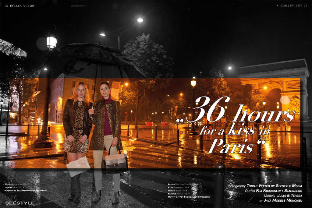 Julia und Tereza am Arc de Triomphe in Paris. Modefotograf Tobias Vetter shootet das Fashioneditorial
